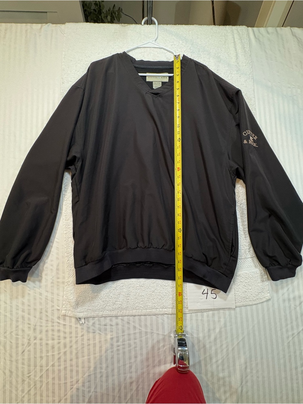 Cutter & Buck Men's V-Neck Pullover Windbreaker Jacket Black Golf Windshirt XXL